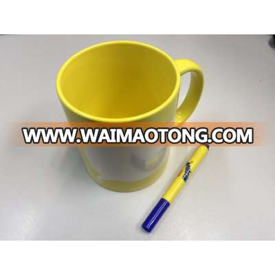 Sedex SMETA 4 pillar factory good quality promotional Ceramic Mug with erasable mrker