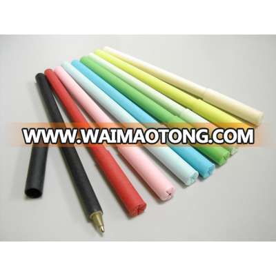 Kraft paper Pen with cap with custom logo Low Cost Promotional Plastic Logo SA8000 China factory audit OEM ODM recycled pen